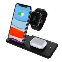 Best selling Foldable 15W QI Fast 4 IN 1 Wireless Charging Dock